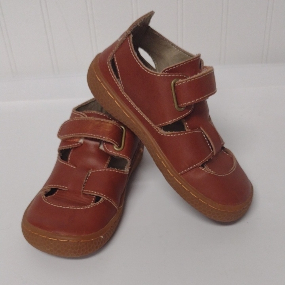 Livie & Luca Brown Sandals with Velcro Straps